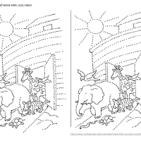Noa i životinje - dovrši crtež